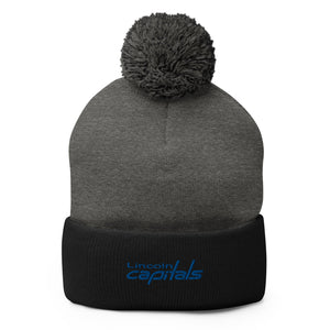 Embroidered Logo Pom-Pom Beanie