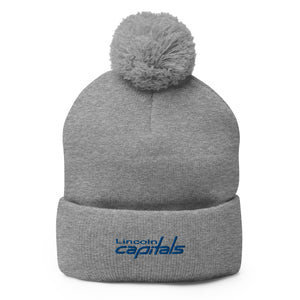 Embroidered Logo Pom-Pom Beanie