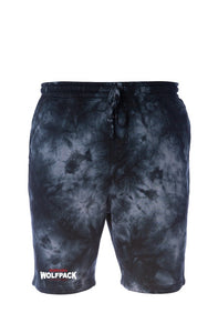 Wolfpack Tie Dye Fleece Shorts - Black