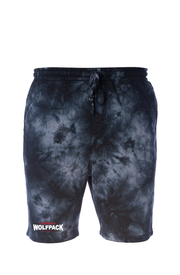 Wolfpack Tie Dye Fleece Shorts - Black